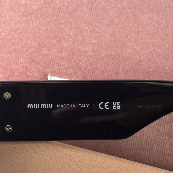 Miu Miu Black Cat-Eye Sunglasses w/ Gold Logo main image 7